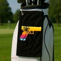 Tropical Gun Lover Firearm Beach Cute Hawaiian Gift Aloha Golf Towel thumb 2
