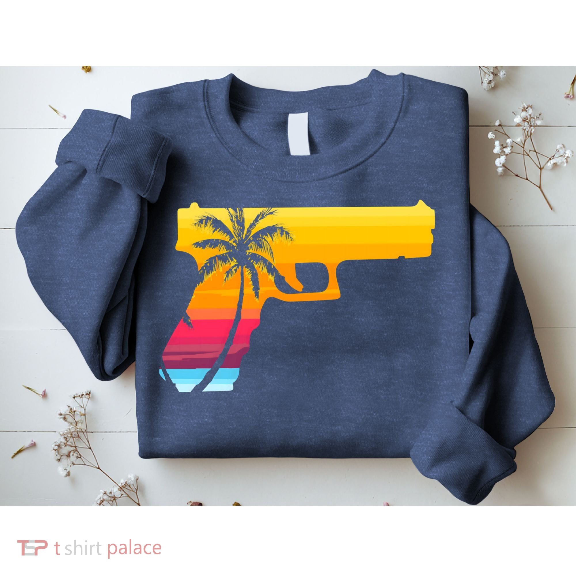 Tropical Gun Lover Firearm Beach Cute Hawaiian Gift Aloha Sweatshirt