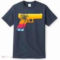 Tropical Gun Lover Firearm Beach Cute Hawaiian Gift Aloha T-Shirt thumb 0