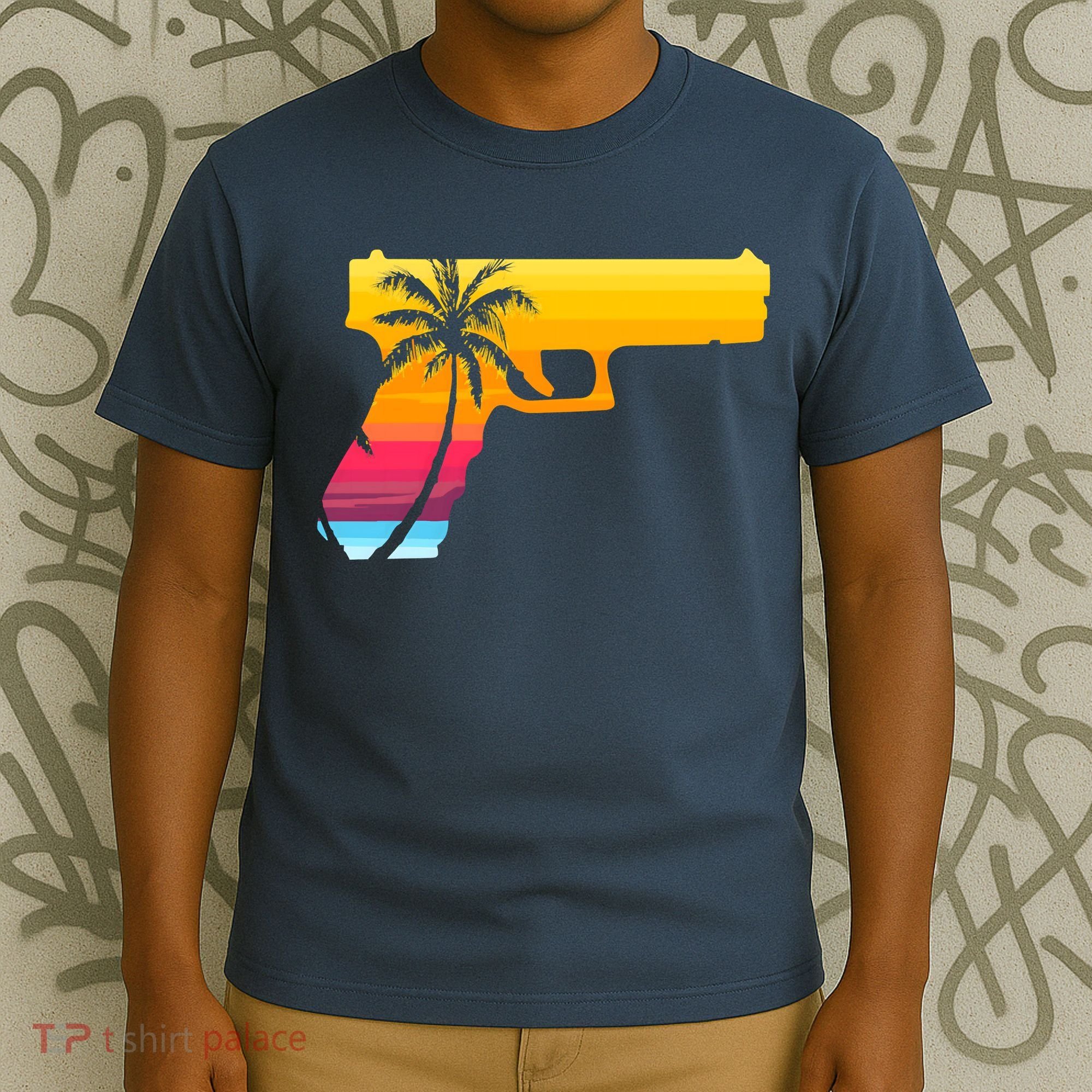 Tropical Gun Lover Firearm Beach Cute Hawaiian Gift Aloha T-Shirt