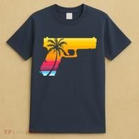 Tropical Gun Lover Firearm Beach Cute Hawaiian Gift Aloha T-Shirt thumb 4