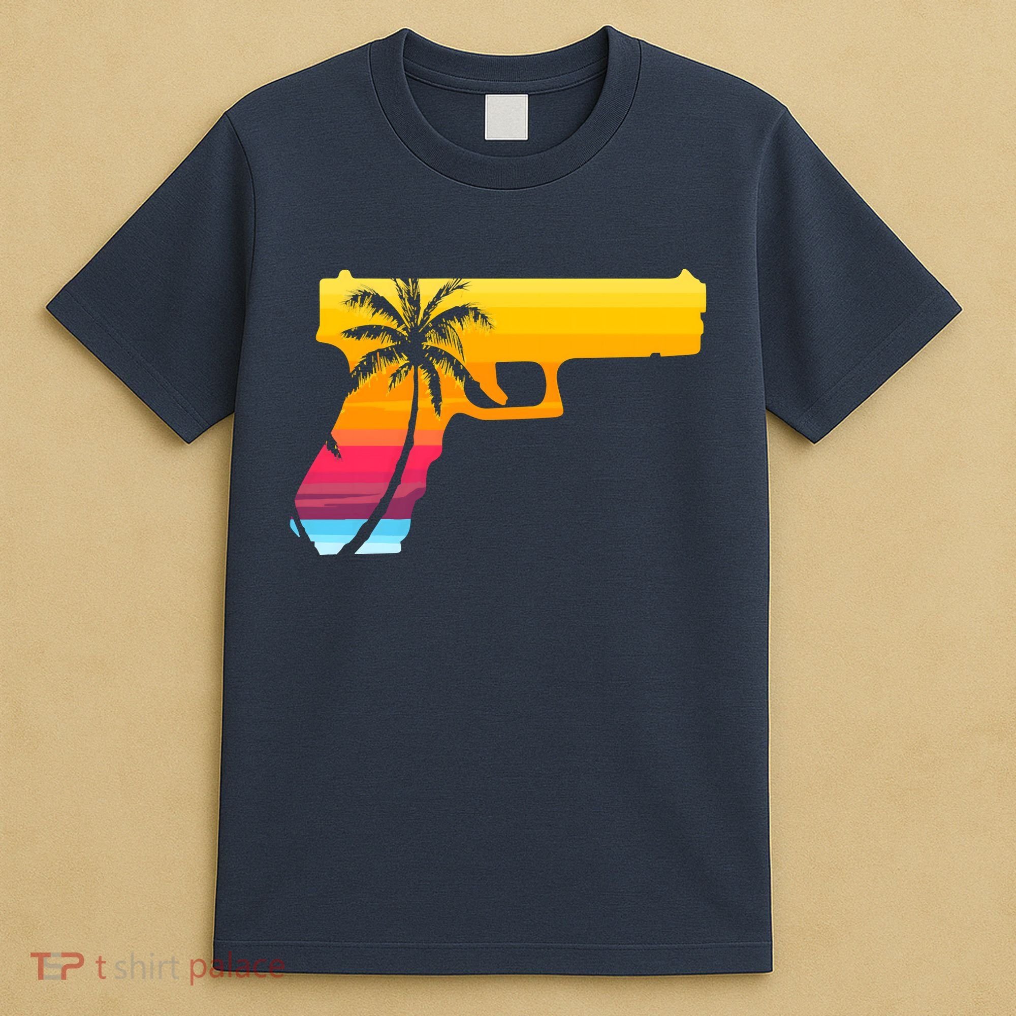 Tropical Gun Lover Firearm Beach Cute Hawaiian Gift Aloha T-Shirt