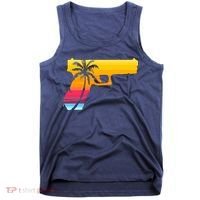 Tropical Gun Lover Firearm Beach Cute Hawaiian Gift Aloha Tank Top thumb 0