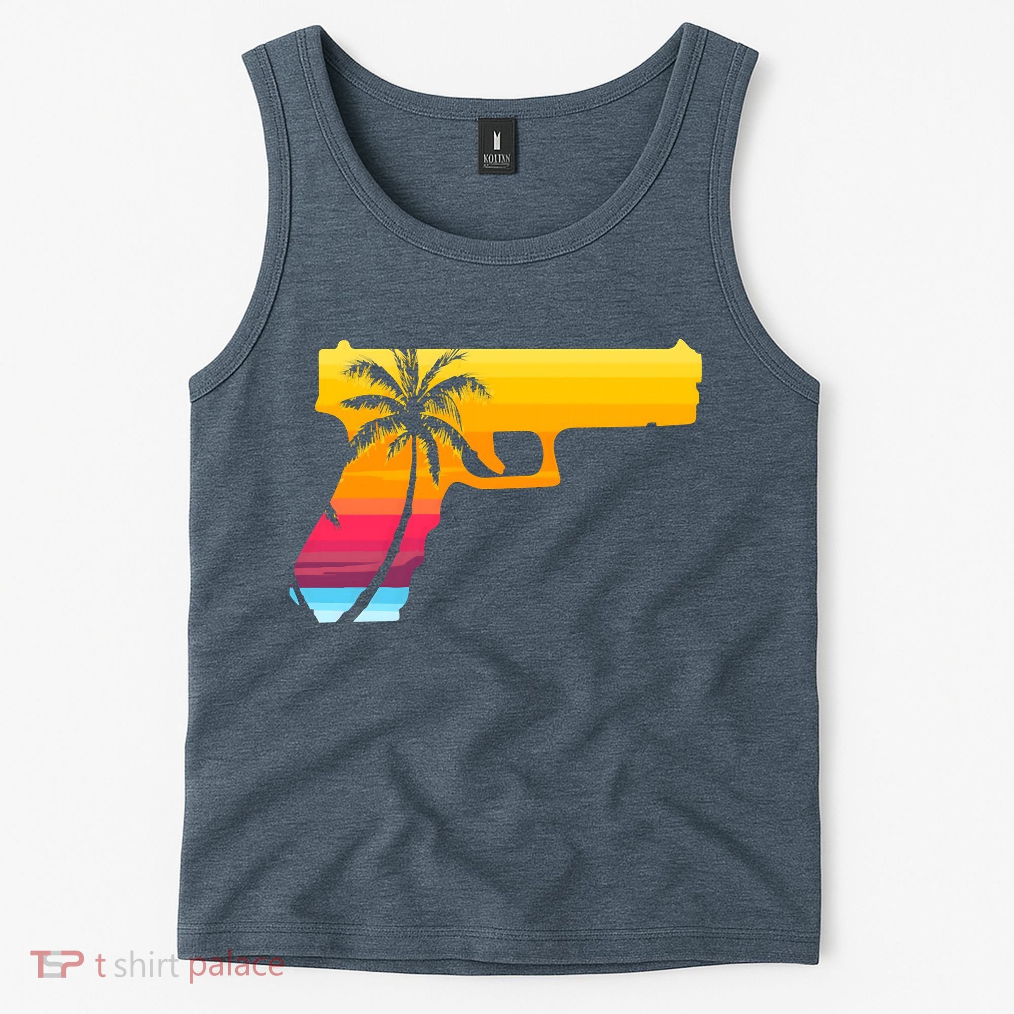 Tropical Gun Lover Firearm Beach Cute Hawaiian Gift Aloha Tank Top