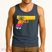 Tropical Gun Lover Firearm Beach Cute Hawaiian Gift Aloha Tank Top thumb 3