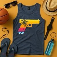 Tropical Gun Lover Firearm Beach Cute Hawaiian Gift Aloha Tank Top thumb 4