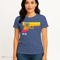 Tropical Gun Lover Firearm Beach Cute Hawaiian Gift Aloha Women's T-Shirt thumb 4