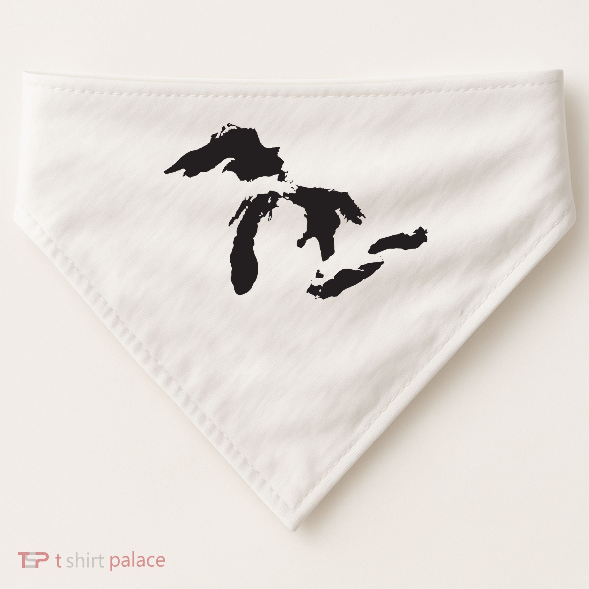 The Great Lakes Detroit Michigan T USA-Made Doggie Bandana