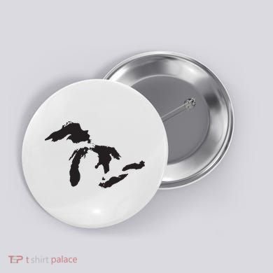 The Great Lakes Detroit Michigan T Button