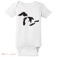 The Great Lakes Detroit Michigan T Baby Bodysuit thumb 0