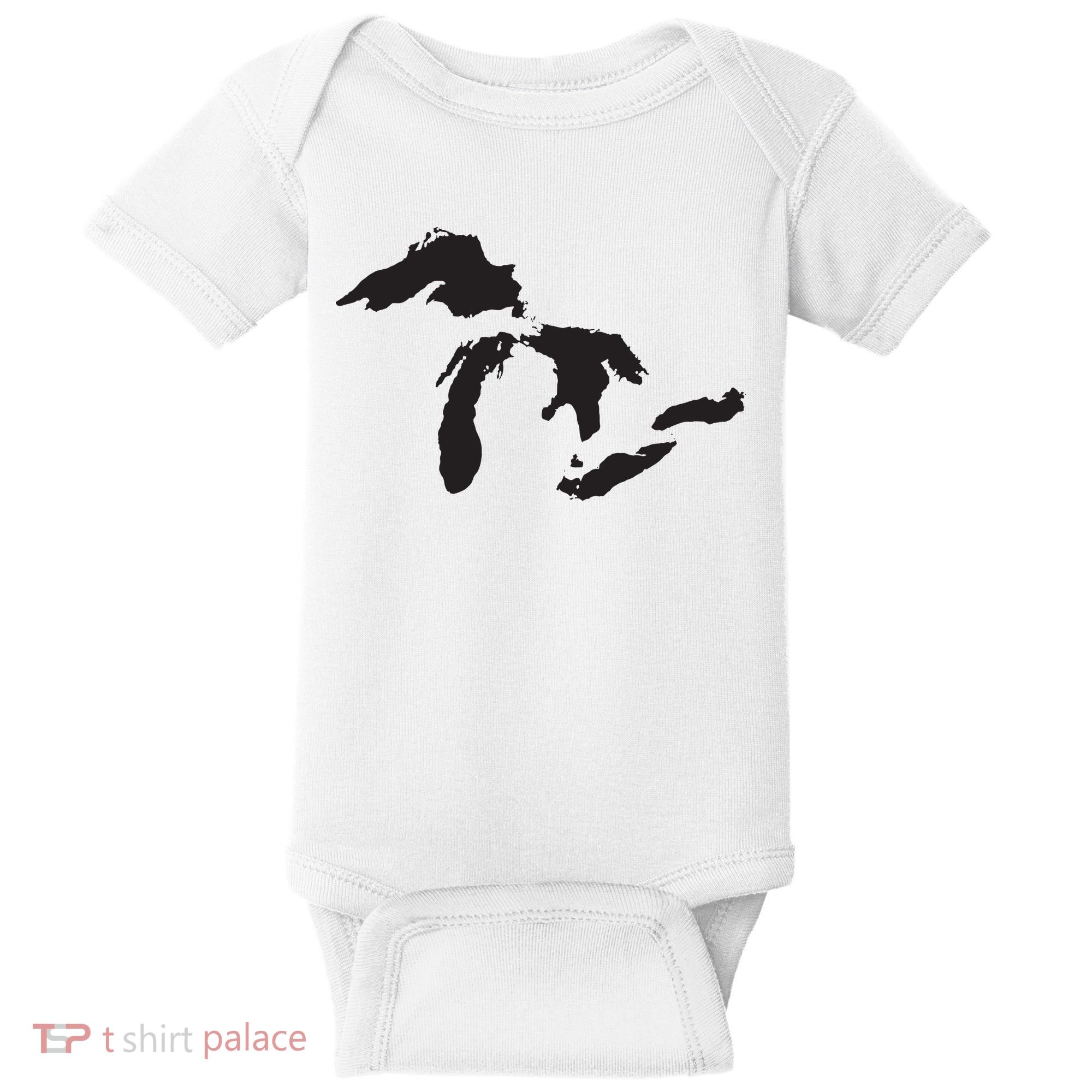 The Great Lakes Detroit Michigan T Baby Bodysuit