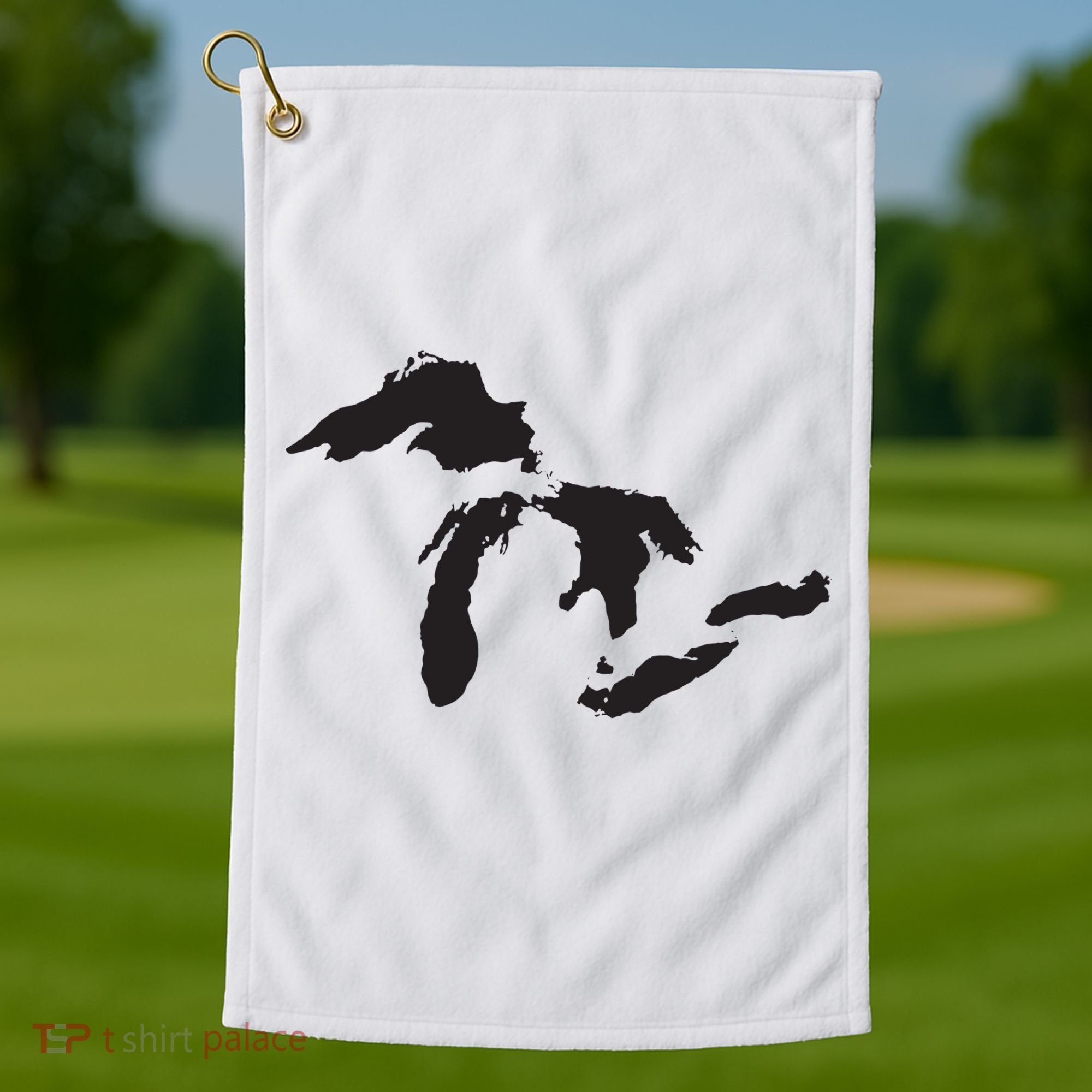 The Great Lakes Detroit Michigan T Golf Towel