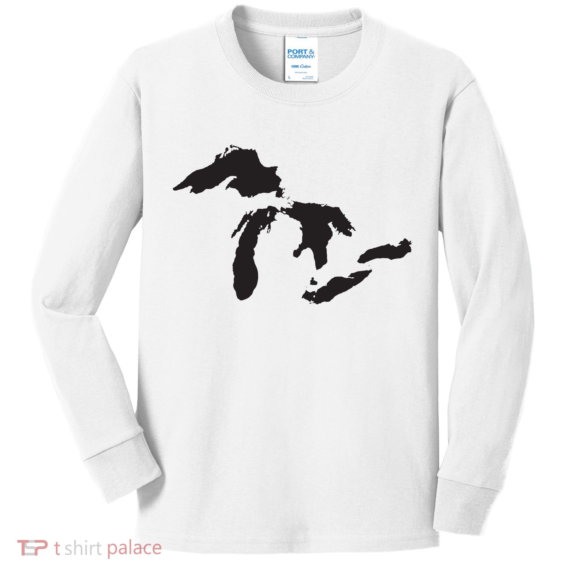 The Great Lakes Detroit Michigan T Kids Long Sleeve Shirt
