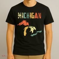 The Great Lakes Largest Water Retro Color Michigan Mi Pride T-Shirt thumb 3