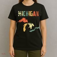 The Great Lakes Largest Water Retro Color Michigan Mi Pride T-Shirt thumb 4