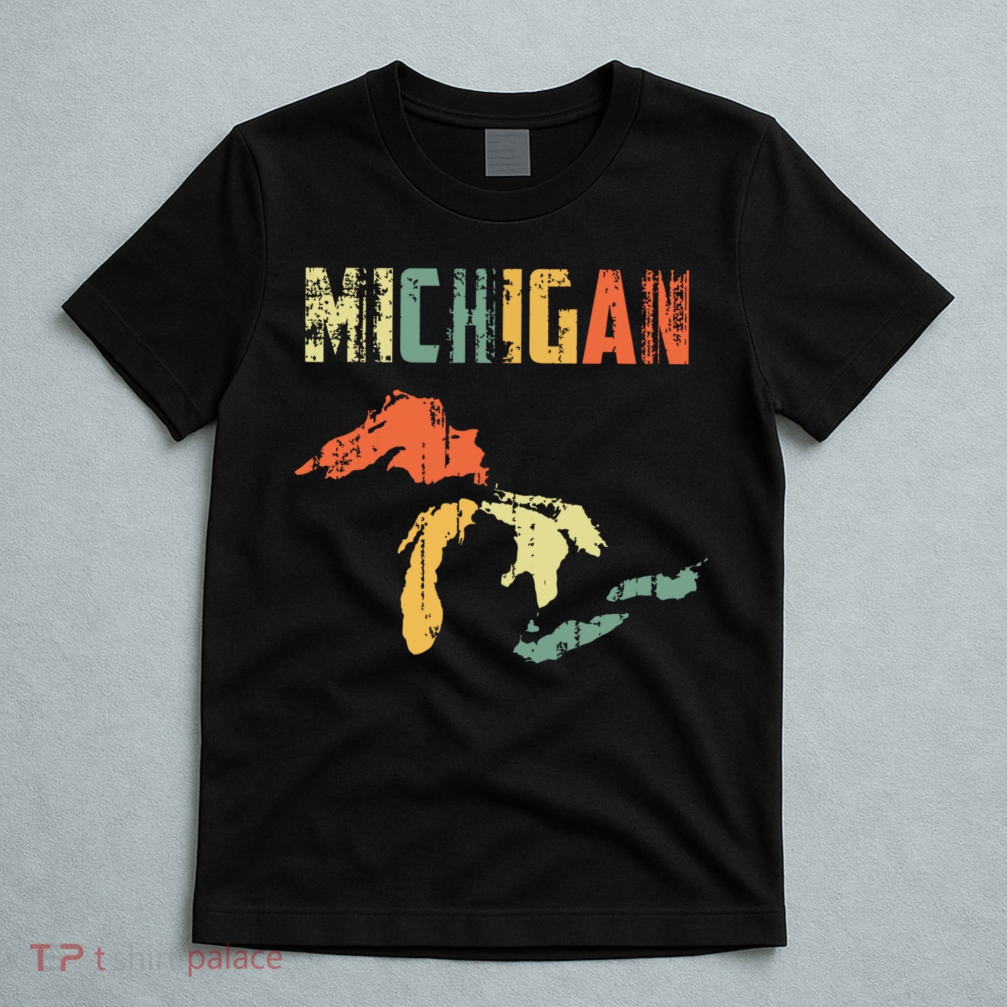 The Great Lakes Largest Water Retro Color Michigan Mi Pride T-Shirt