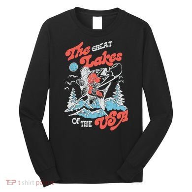 The Great Lakes Retro Inspired Graphic Long Sleeve Shirt
