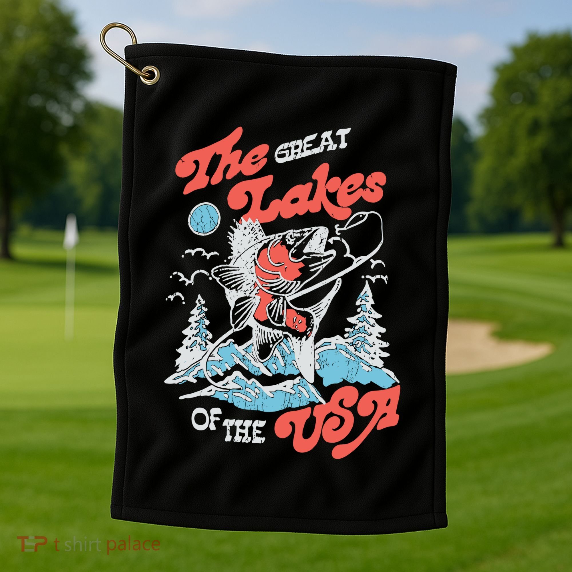 The Great Lakes Retro Inspired Graphic Golf Towel