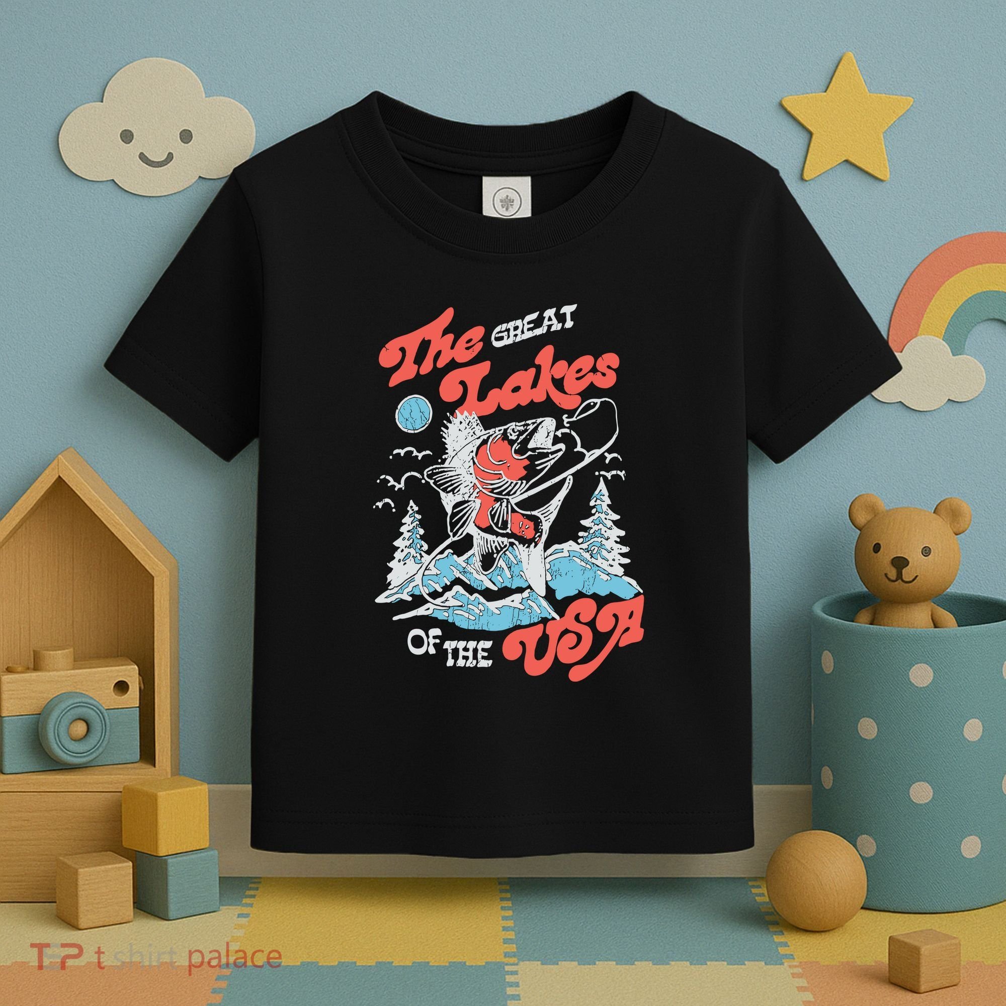 The Great Lakes Retro Inspired Graphic Toddler T-Shirt
