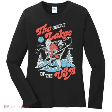 The Great Lakes Retro Inspired Graphic Women's Long Sleeve Shirt
