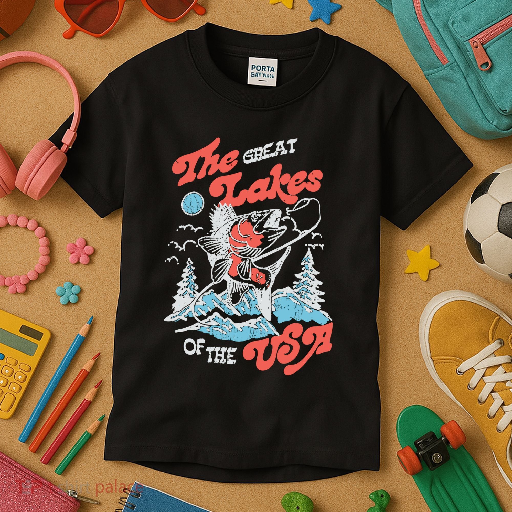 The Great Lakes Retro Inspired Graphic Kids T-Shirt