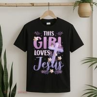 This Girl Loves Jesus Cute Christian Girl Jesus T-Shirt thumb 2