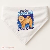 This Guy Loves His Chow Chow Dog USA-Made Doggie Bandana thumb 0