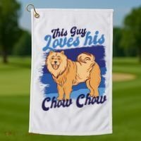 This Guy Loves His Chow Chow Dog Golf Towel thumb 1
