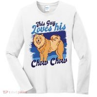 This Guy Loves His Chow Chow Dog Women's Long Sleeve Shirt thumb 0
