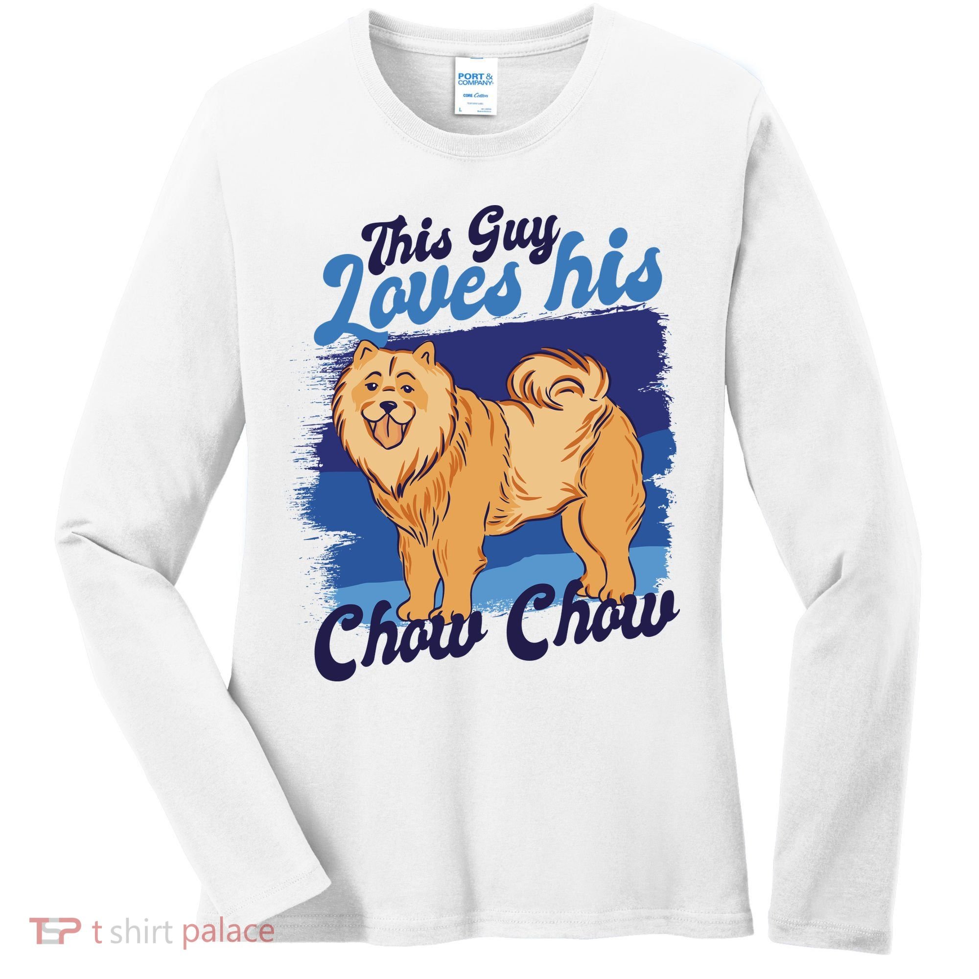 This Guy Loves His Chow Chow Dog Women's Long Sleeve Shirt