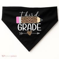 Third Grade Leopard Pencil Back To School Teachers USA-Made Doggie Bandana thumb 0