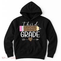 Third Grade Leopard Pencil Back To School Teachers Hoodie thumb 0