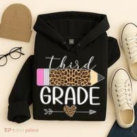 Third Grade Leopard Pencil Back To School Teachers Hoodie thumb 4