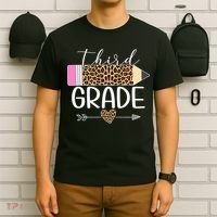 Third Grade Leopard Pencil Back To School Teachers T-Shirt thumb 6