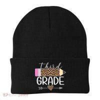 Third Grade Leopard Pencil Back To School Teachers Beanie thumb 0