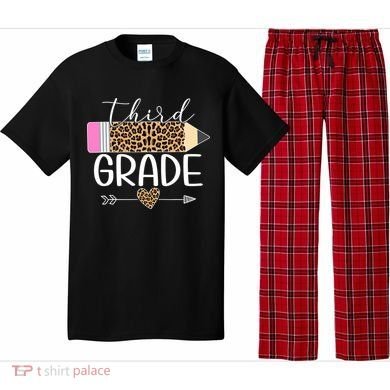 Third Grade Leopard Pencil Back To School Teachers Pajama Set