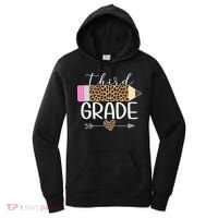 Third Grade Leopard Pencil Back To School Teachers Women's Hoodie thumb 0