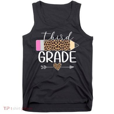 Third Grade Leopard Pencil Back To School Teachers Tank Top
