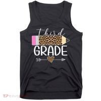 Third Grade Leopard Pencil Back To School Teachers Tank Top thumb 0