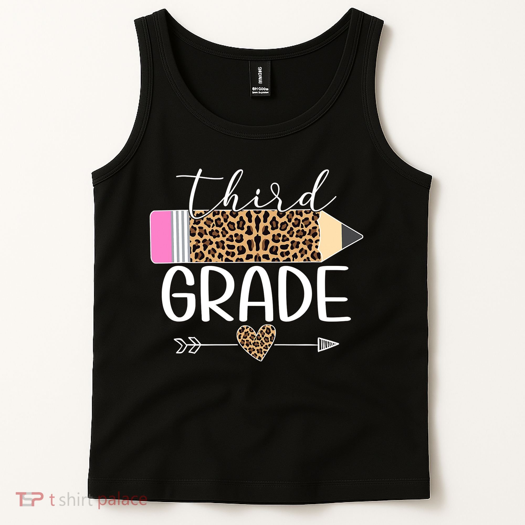 Third Grade Leopard Pencil Back To School Teachers Tank Top