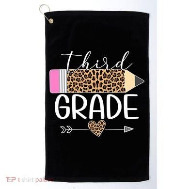Third Grade Leopard Pencil Back To School Teachers Golf Towel