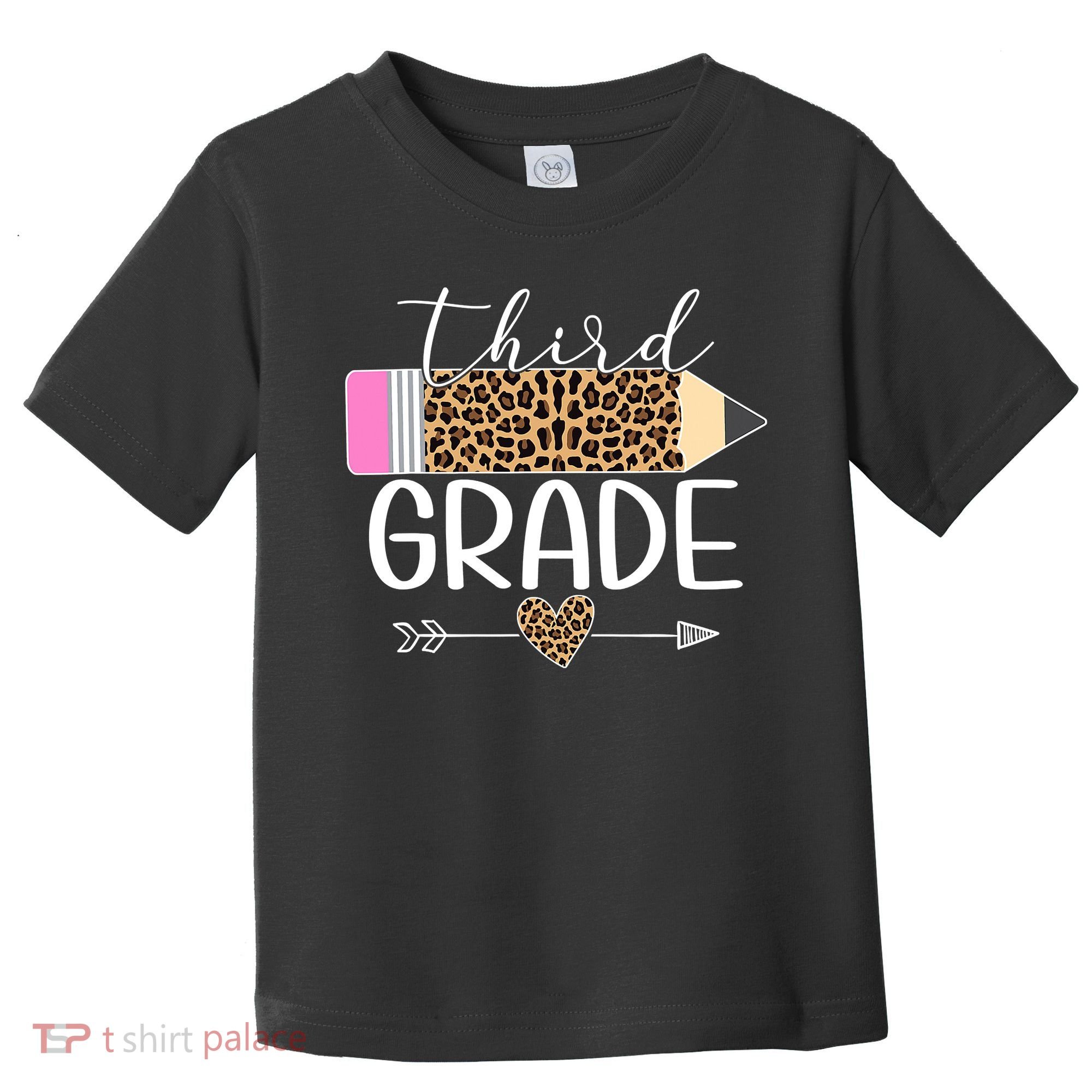 Third Grade Leopard Pencil Back To School Teachers Toddler T-Shirt