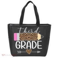 Third Grade Leopard Pencil Back To School Teachers Tote Bag thumb 0