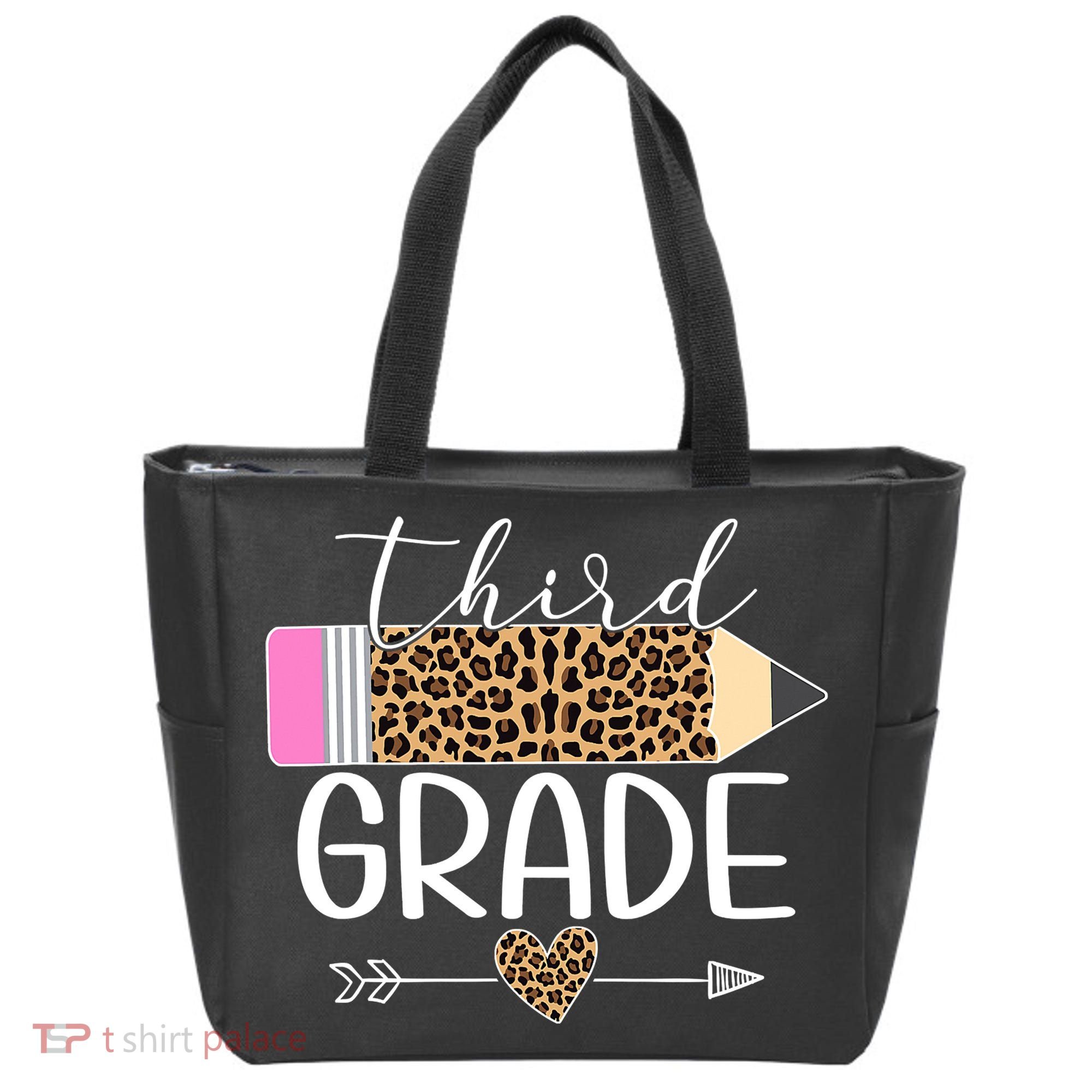 Third Grade Leopard Pencil Back To School Teachers Tote Bag