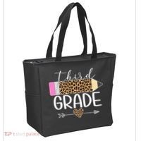 Third Grade Leopard Pencil Back To School Teachers Tote Bag thumb 2