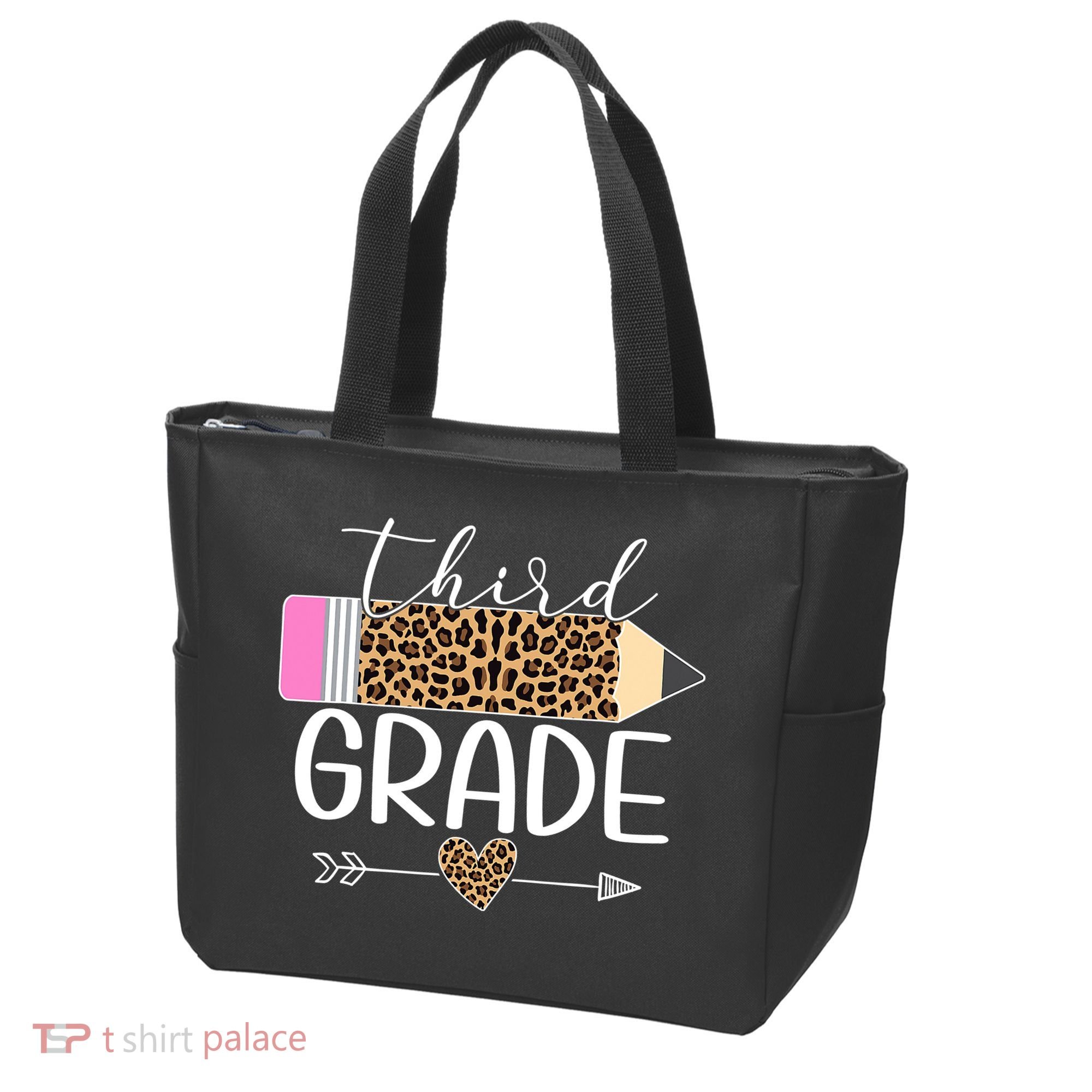 Third Grade Leopard Pencil Back To School Teachers Tote Bag