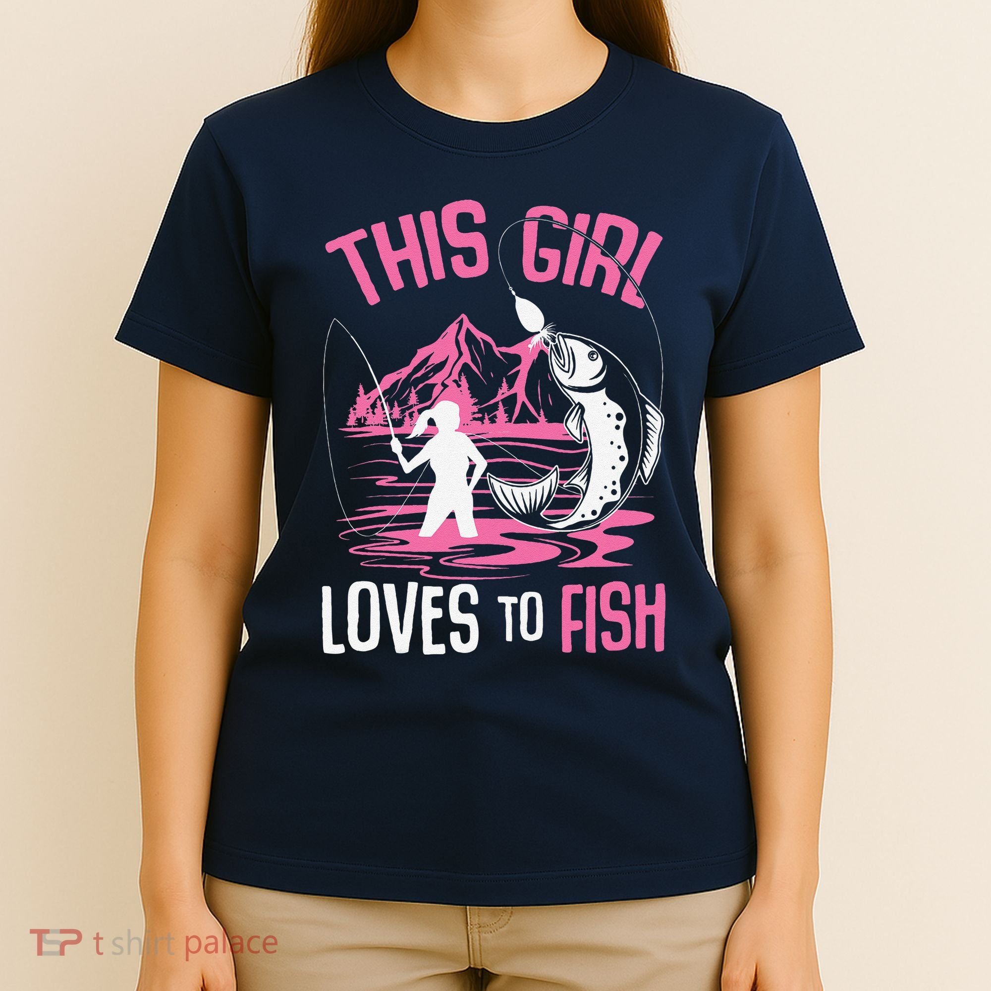 This Girl Loves To Fish Fishing Girl T-Shirt