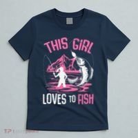 This Girl Loves To Fish Fishing Girl T-Shirt thumb 5