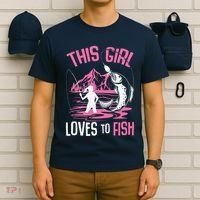 This Girl Loves To Fish Fishing Girl T-Shirt thumb 6