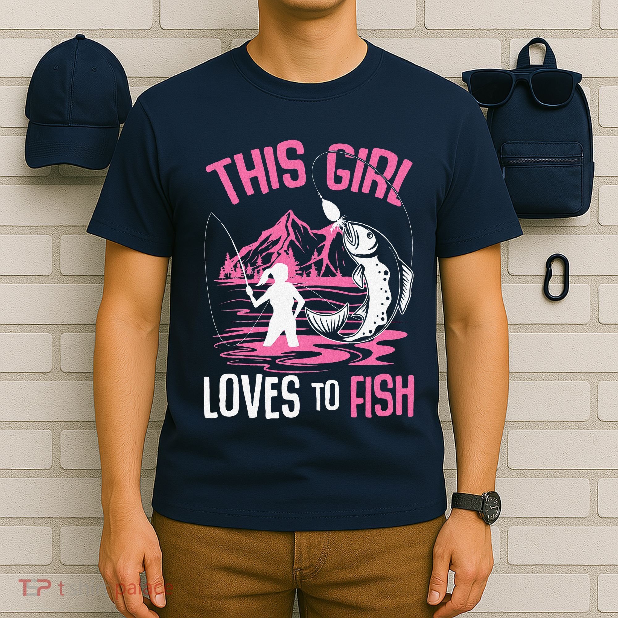 This Girl Loves To Fish Fishing Girl T-Shirt